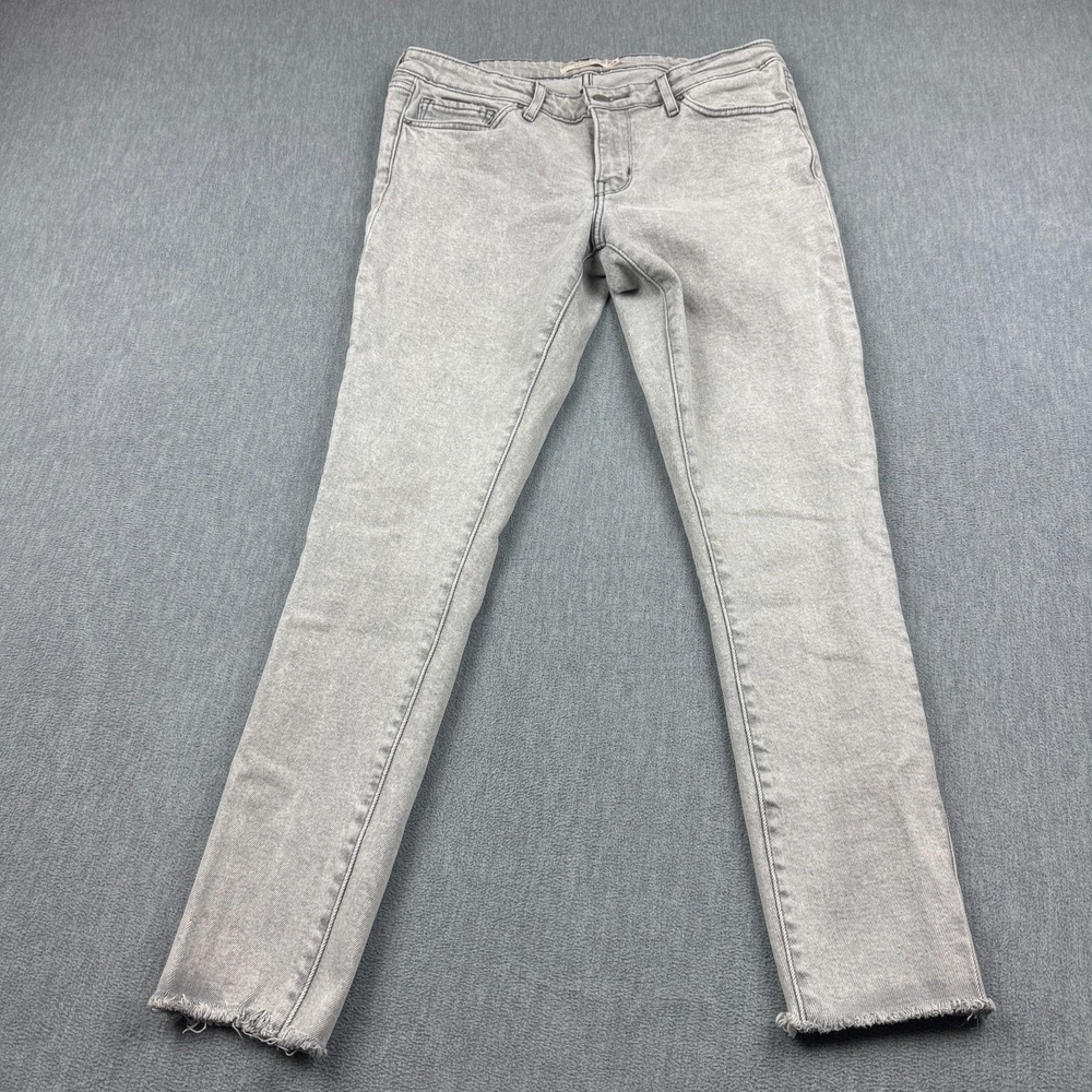 Levis 711 Jeans Womens 28x30 Fits 29x28 Gray Skinny Acid‎ Washed Denim Stretch